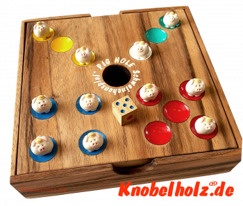 Alle Holzspiele Würfelspiele Strategiespiele Pig Hole Schweinchenspiel