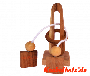 Holzpuzzle mit Schüren, Schnurpuzzle wie Weinflaschenpuzzle, Lord of the Ring, 5 Pilar, Herzpuzzle