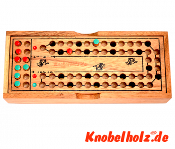Pferderennen ein lustiges Würfelspiel für 2 Spieler mit den Maßen 20,4 x 8,4 x 3,7 cm , horse race game for 2 player samanea wooden dice game