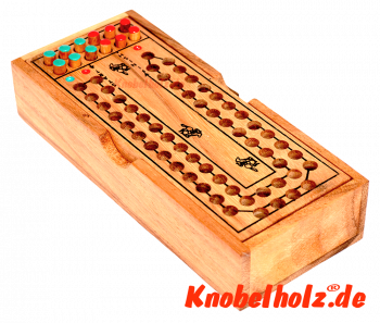 Pferderennen ein Würfelspiel für 2 Spieler mit den Maßen 20,4 x 8,4 x 3,7 cm , horse race game for 2 player samanea wooden dice game