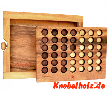 Connect Four Chips Strategiespiel für 2 Spieler, Vier in einer Reihe, Bingo Samanea Holz Strategie Spiel mit Chips mit den Maßen 24,0 x 18,5 x 6 cm , connect four monkey pod bingo